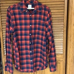 Gap lived-in red and blue checkered shirt